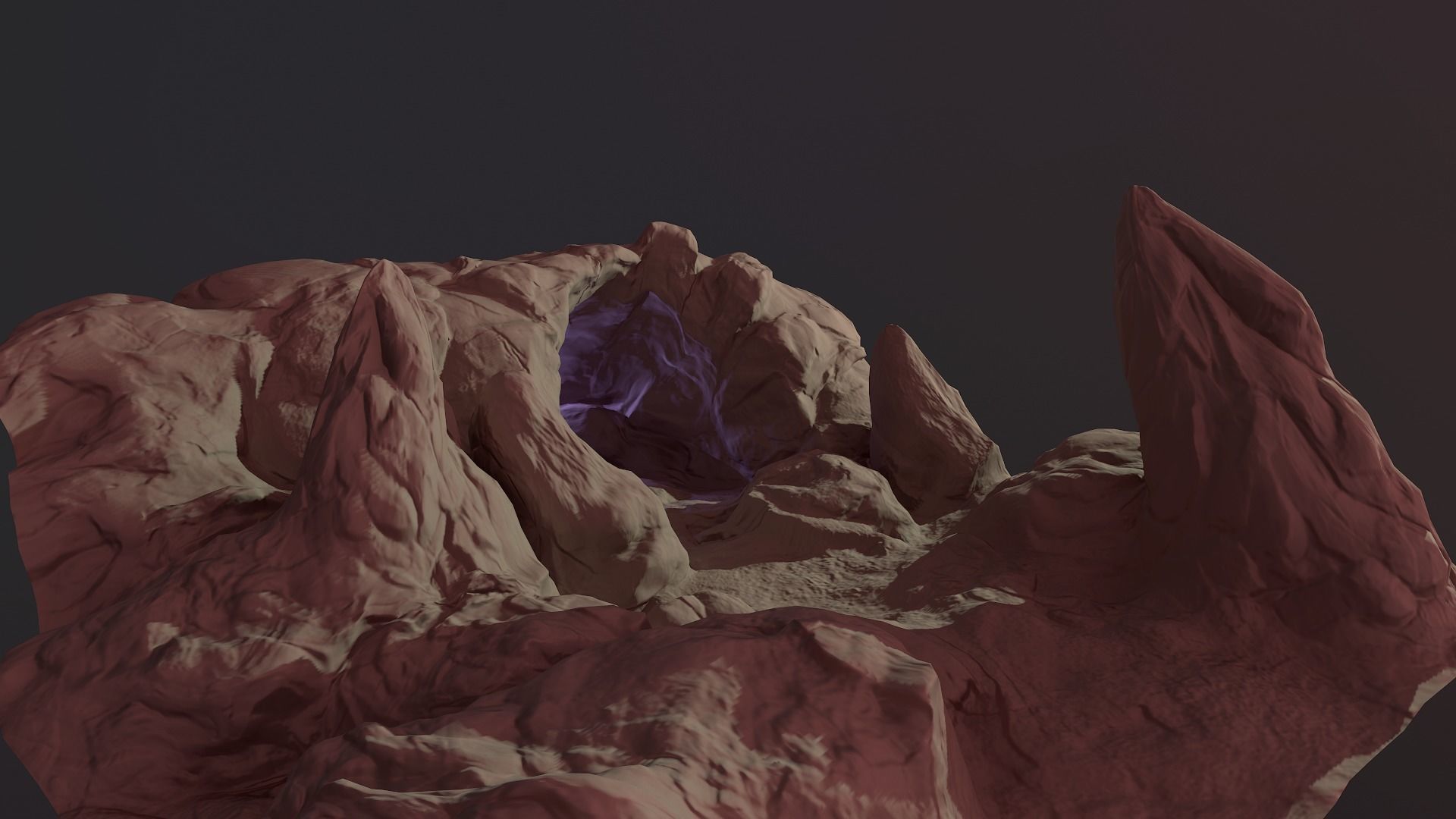 Cave Entrance Low-poly 3D model_4