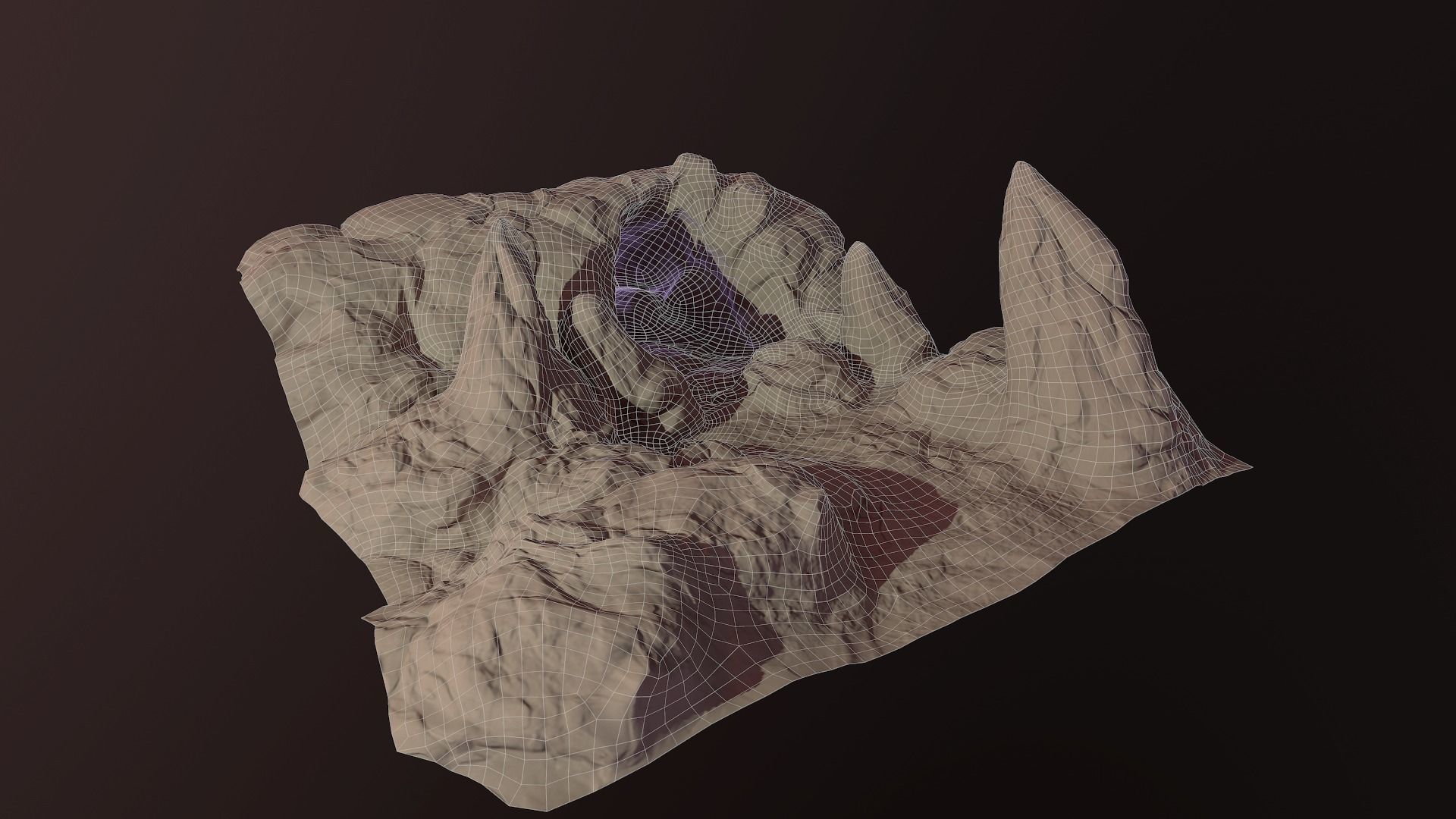 Cave Entrance Low-poly 3D model_5