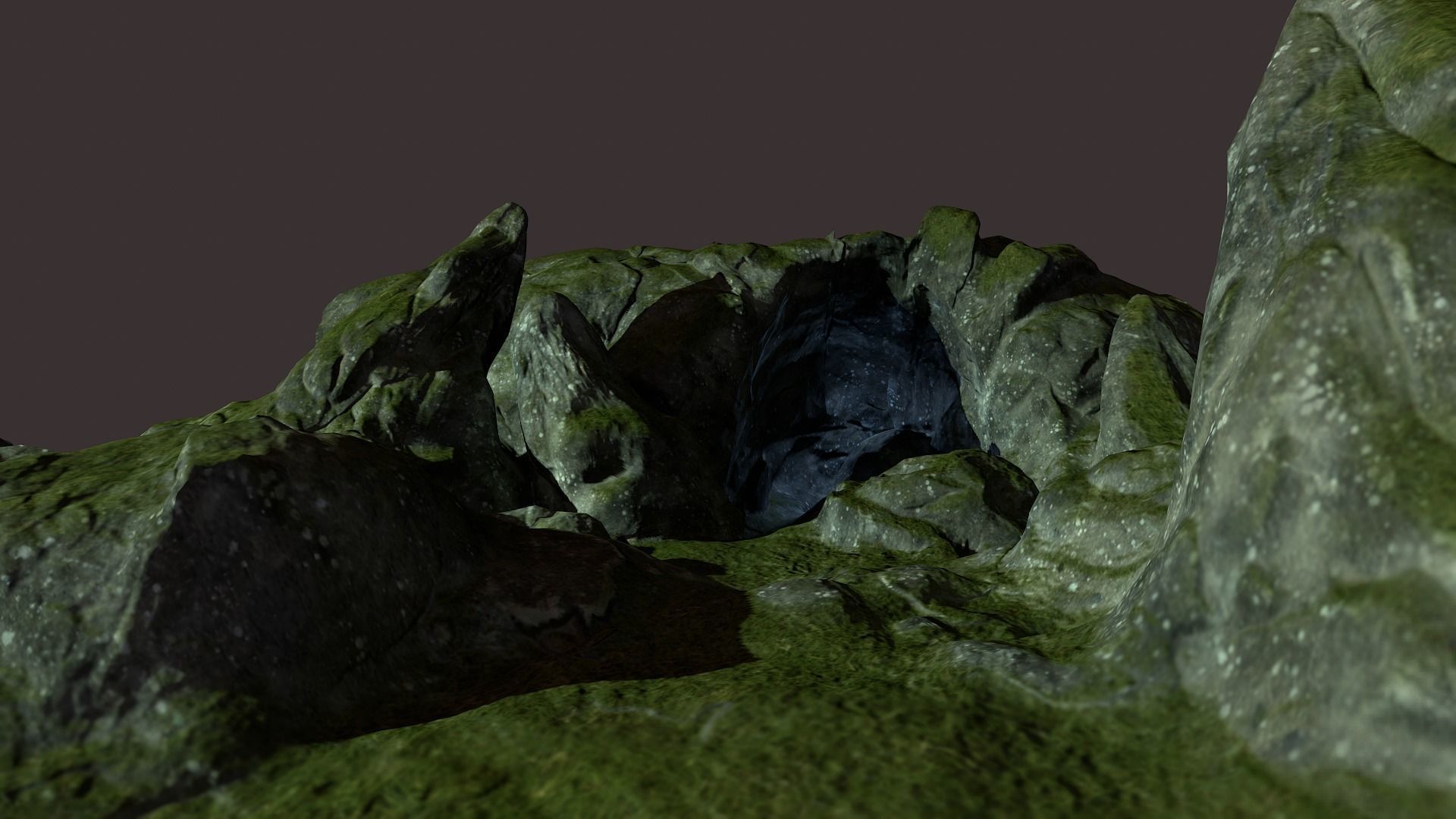 Cave Entrance Low-poly 3D model_2