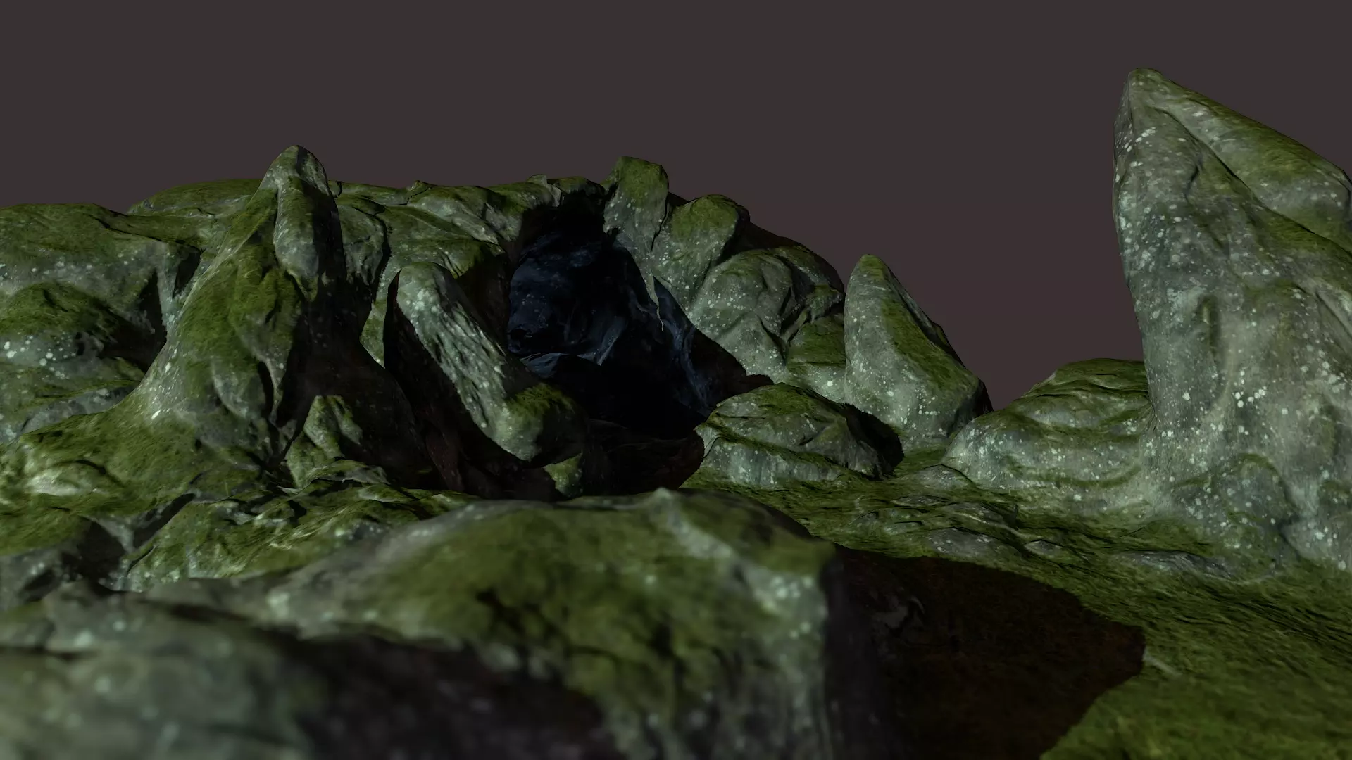 Cave Entrance Low-poly 3D model_0