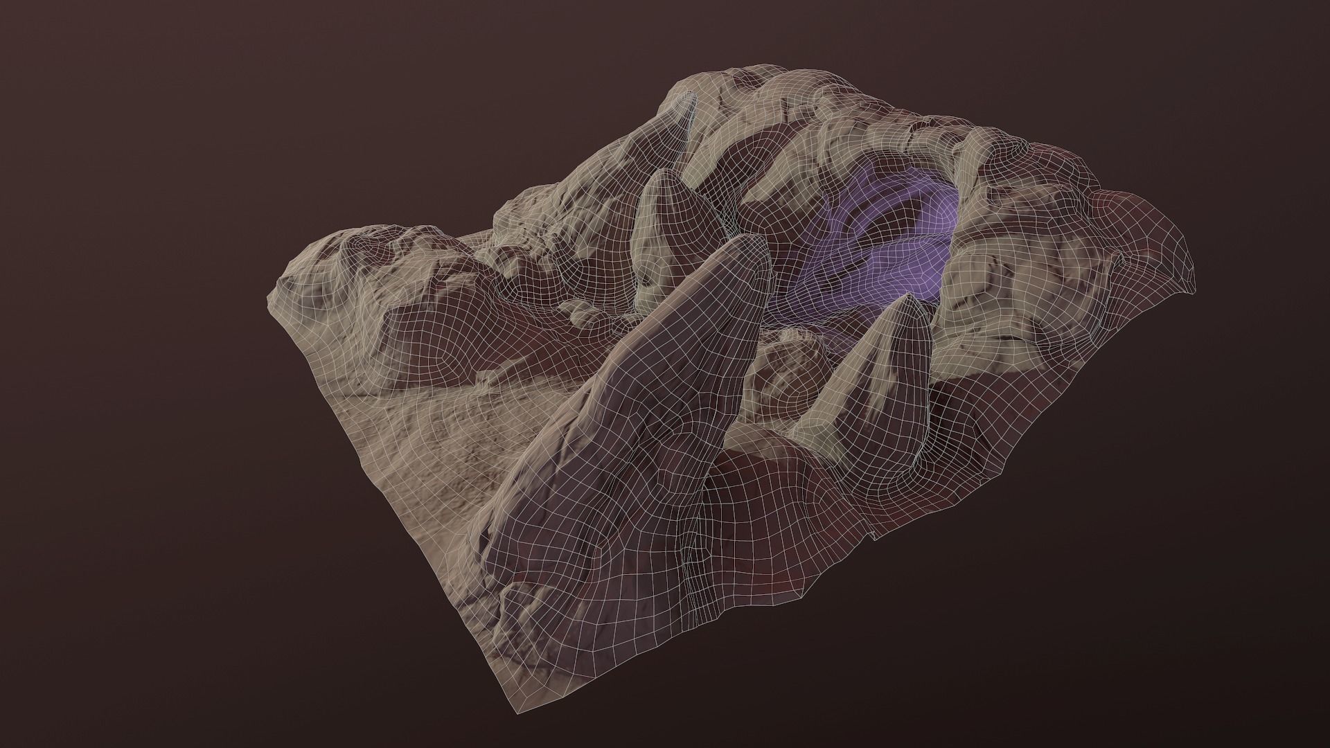 Cave Entrance Low-poly 3D model_6