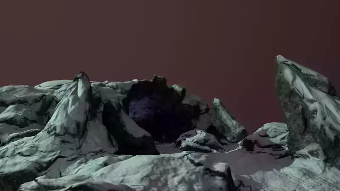 Cave Entrance with Snow