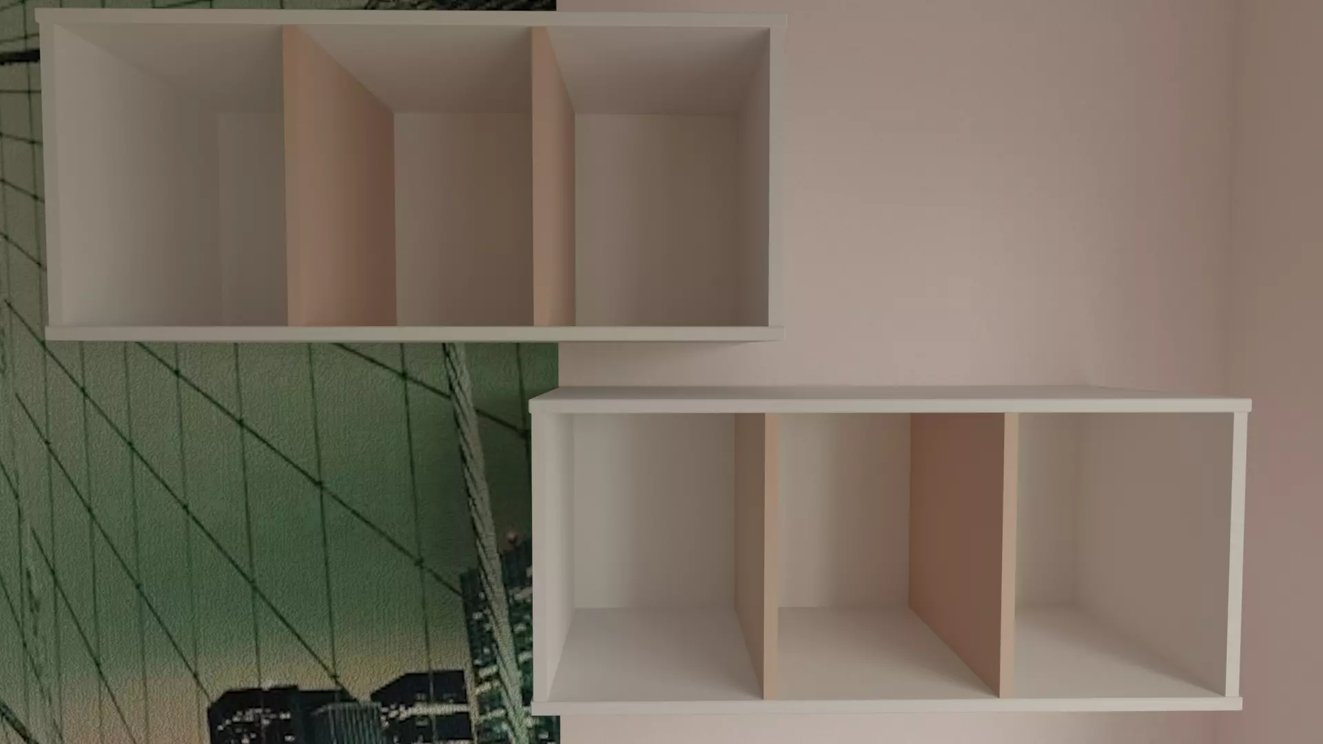 White wall shelf Free low-poly 3D model