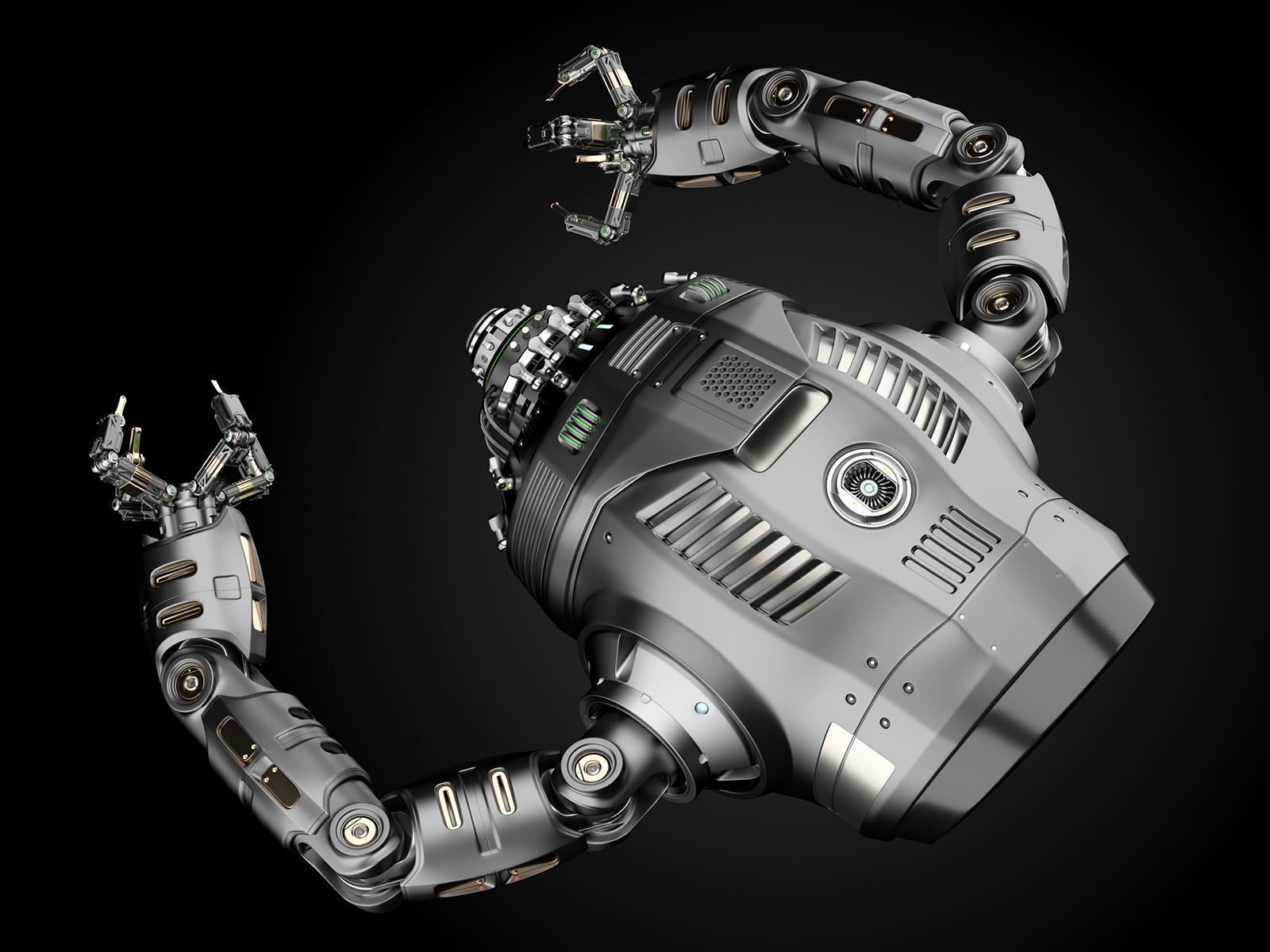 Sci-Fi FLYING DRONE RIGGED 3D model_5