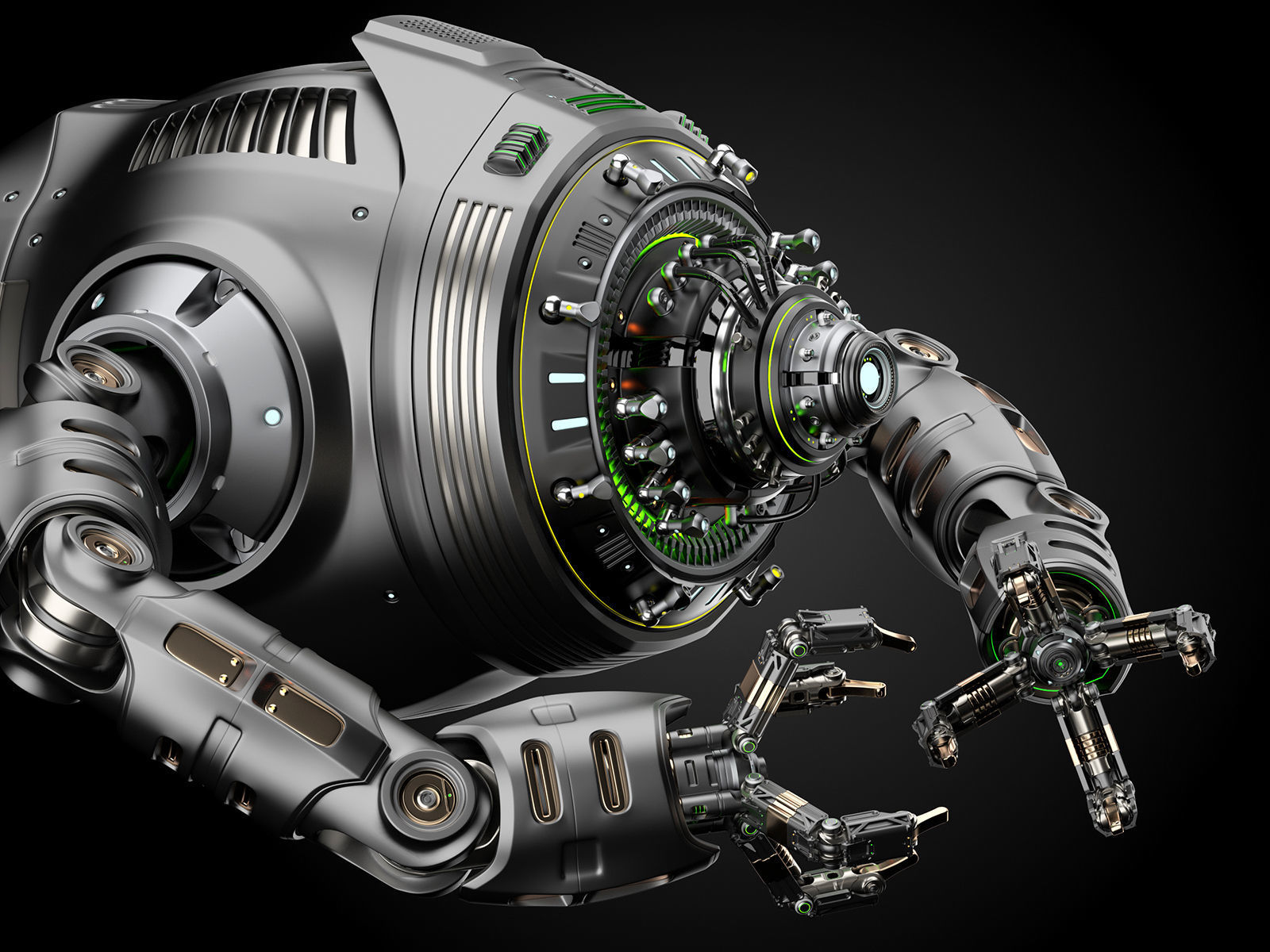 Sci-Fi FLYING DRONE RIGGED 3D model_1