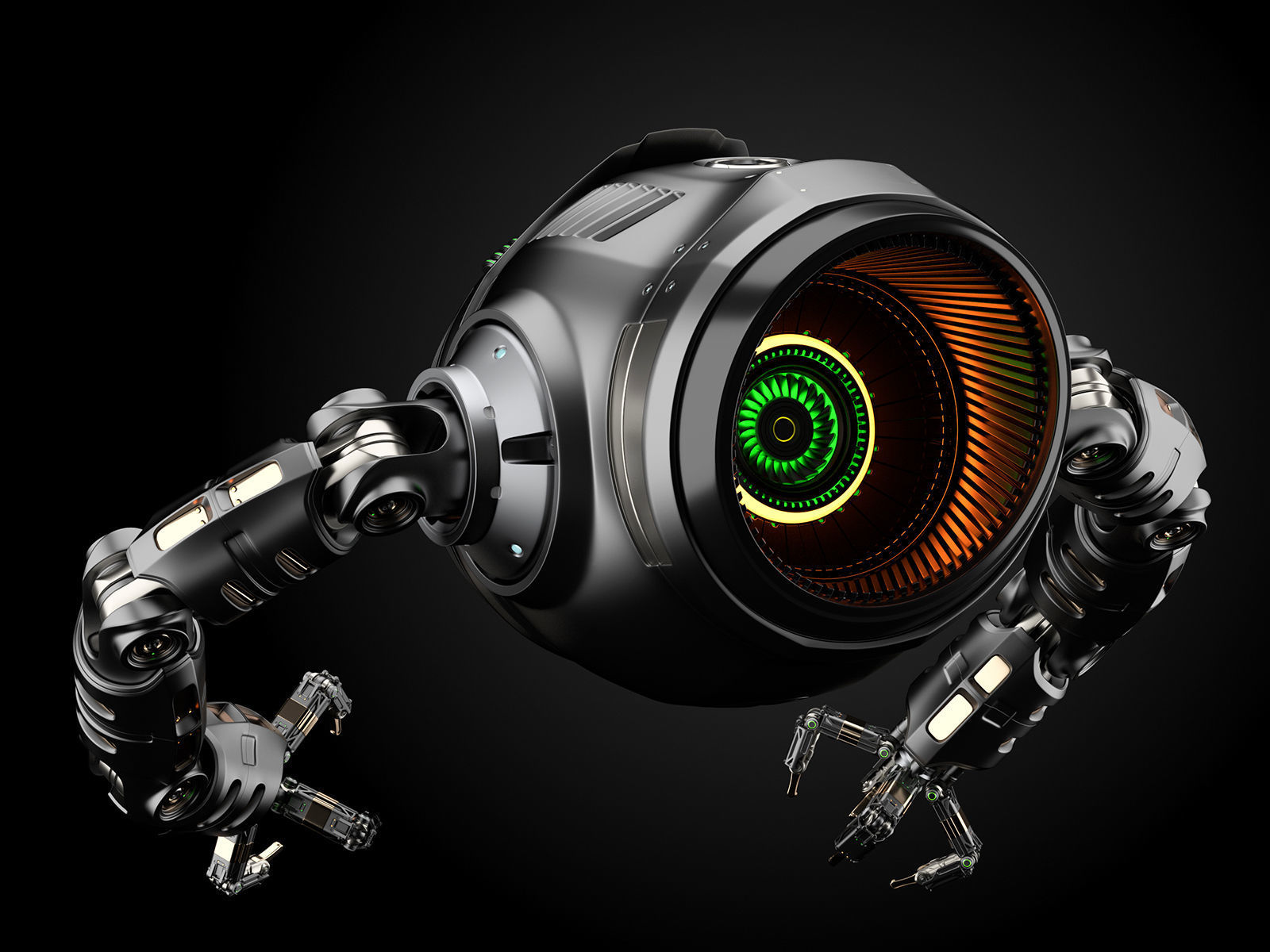 Sci-Fi FLYING DRONE RIGGED 3D model_7