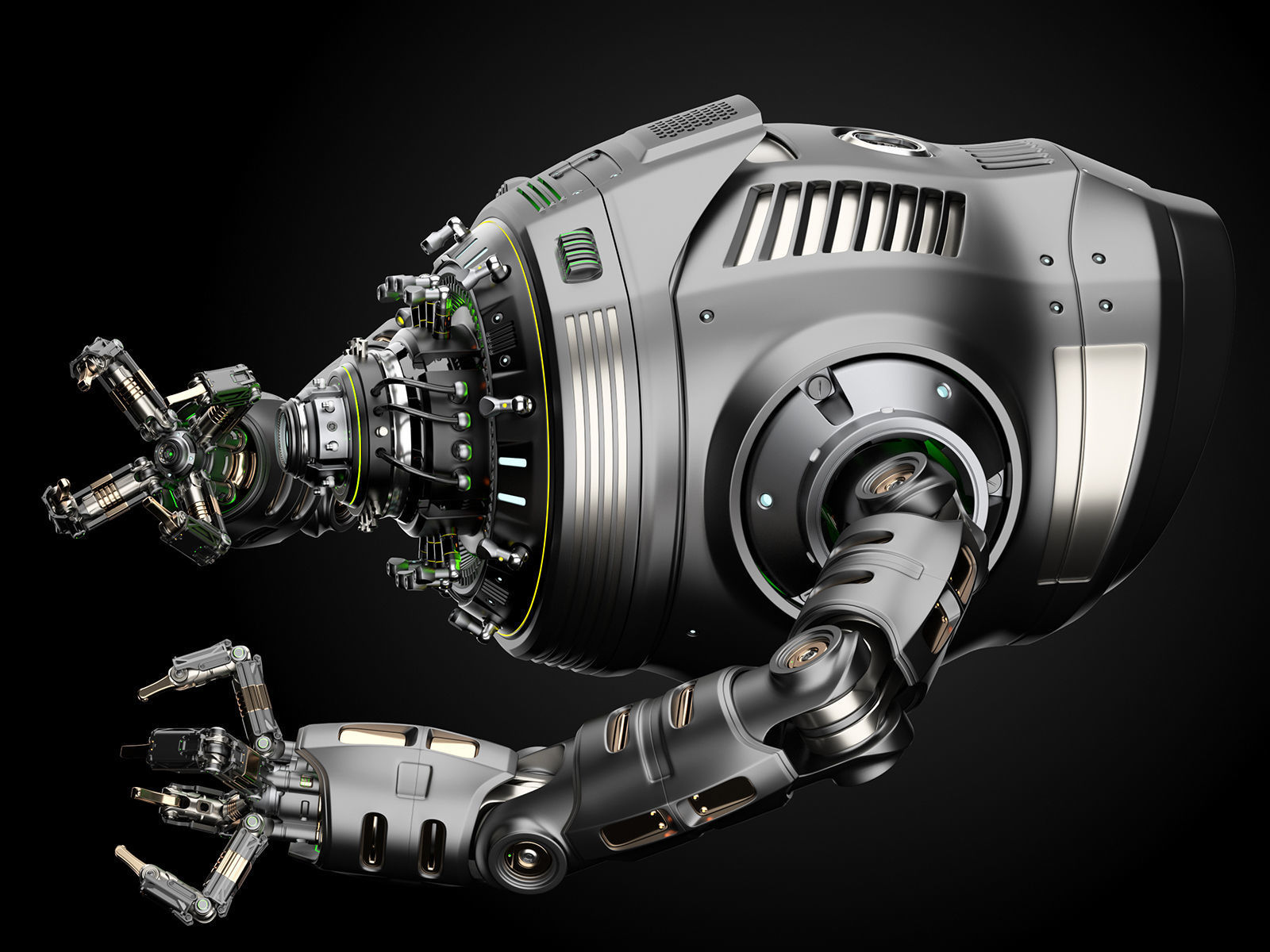 Sci-Fi FLYING DRONE RIGGED 3D model_4