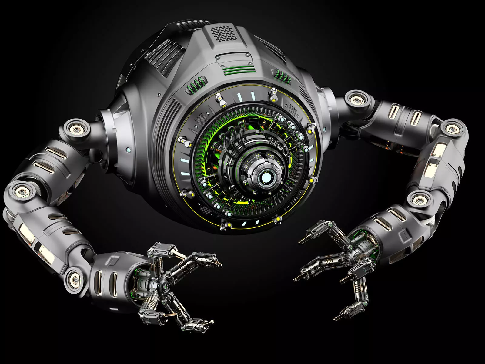 Sci-Fi FLYING DRONE RIGGED 3D model_0