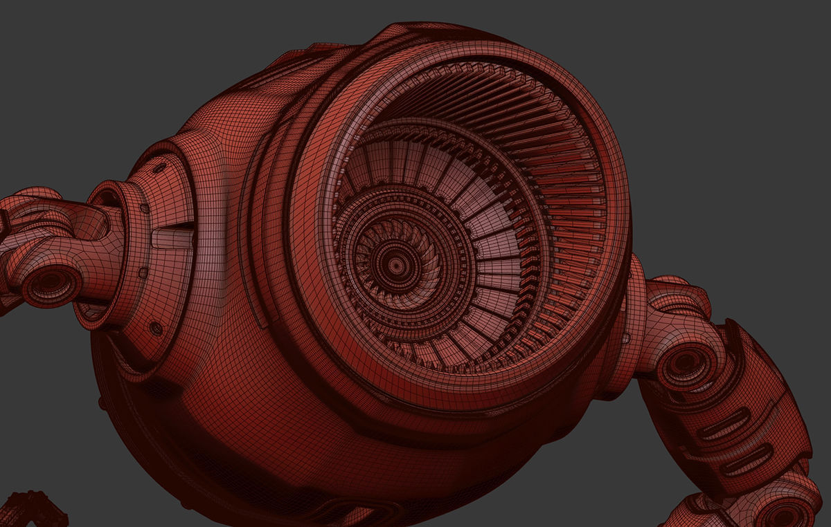 Sci-Fi FLYING DRONE RIGGED 3D model_11