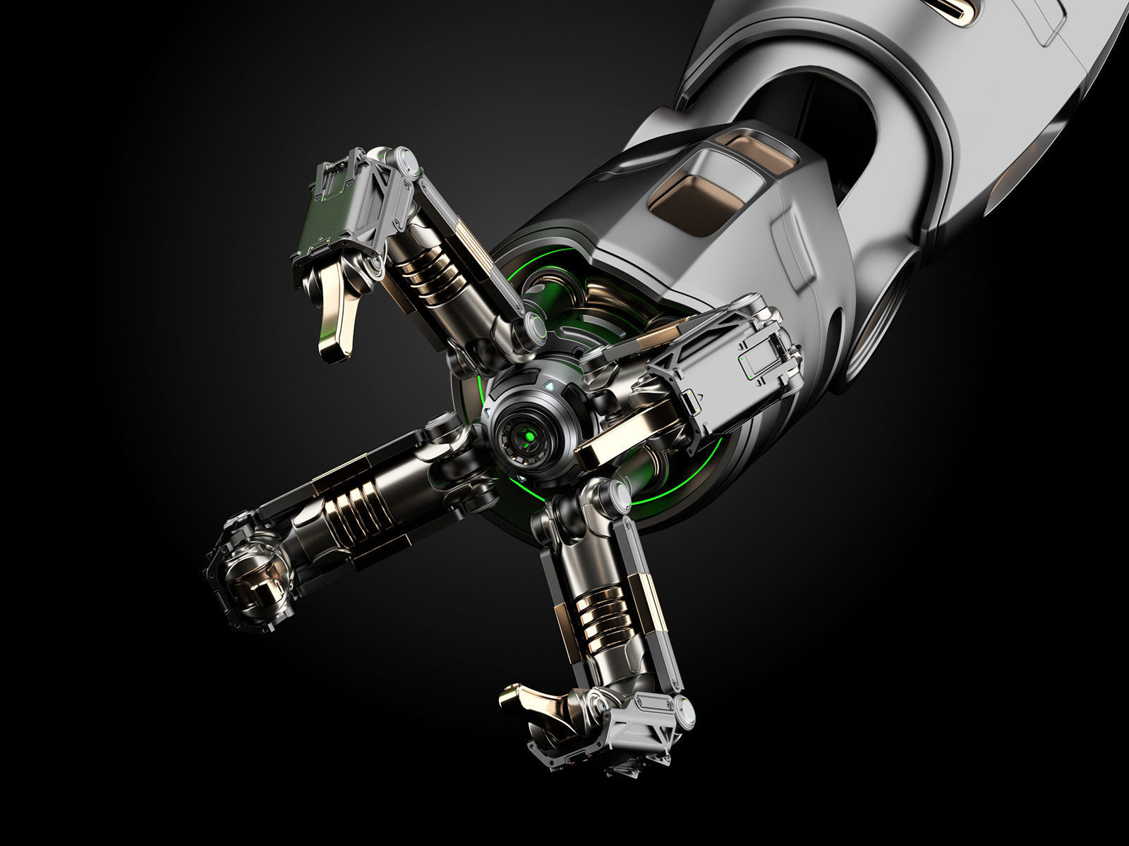 Sci-Fi FLYING DRONE RIGGED 3D model_8