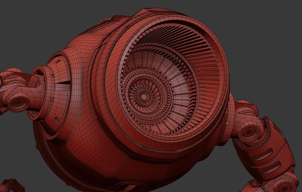 Sci-Fi FLYING DRONE RIGGED 3D model_12