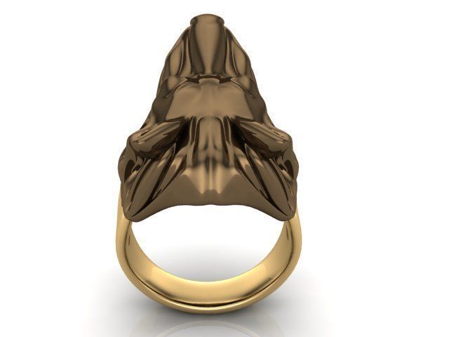 wolf ring 3D print model_3