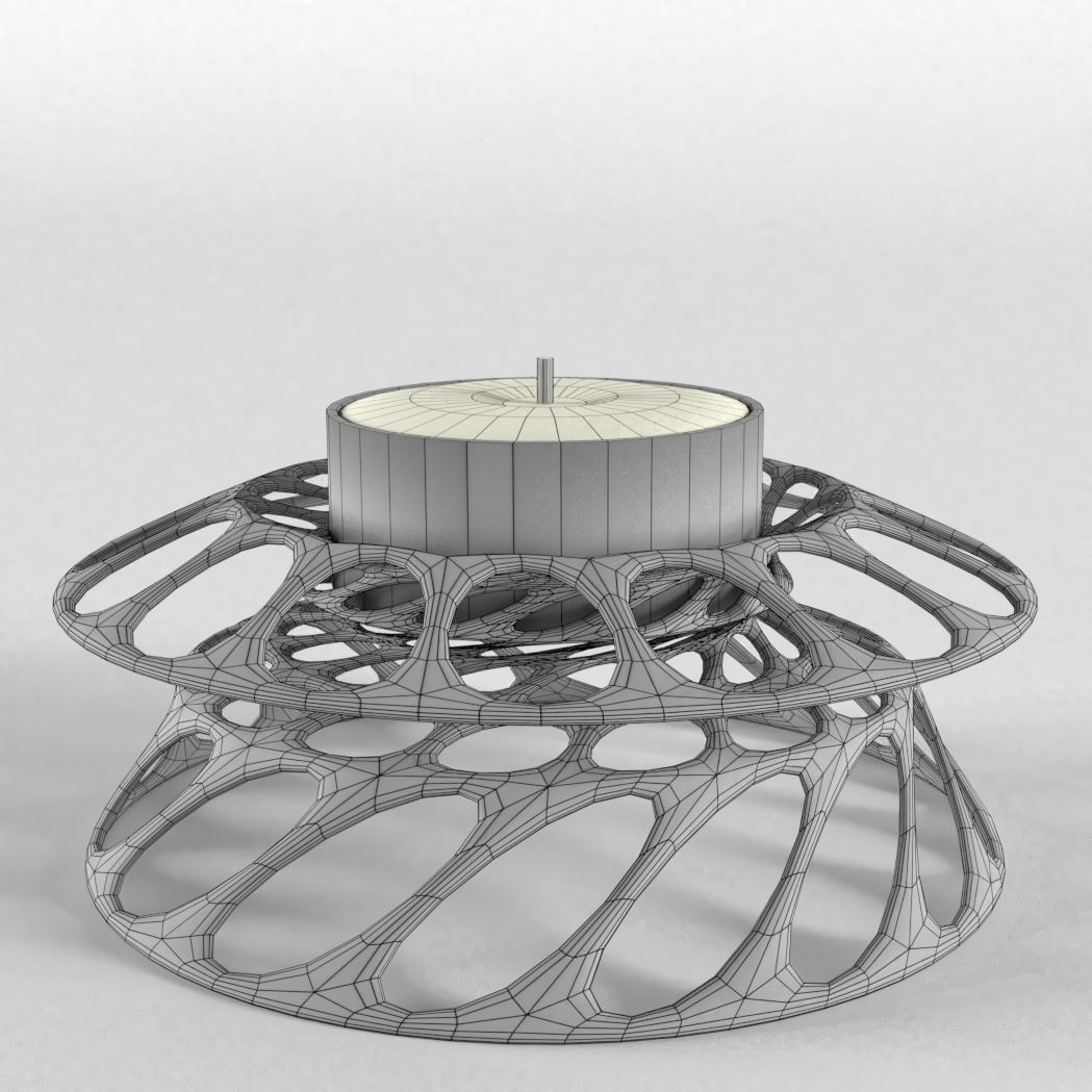Small Candle Holder with Candle 3D model_2