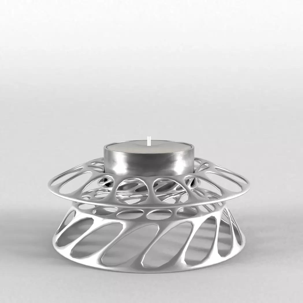 Small Candle Holder with Candle 3D model_0