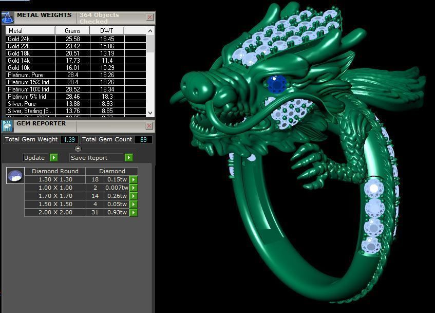 dragon-02 gold dragon head ring 3D print model_3
