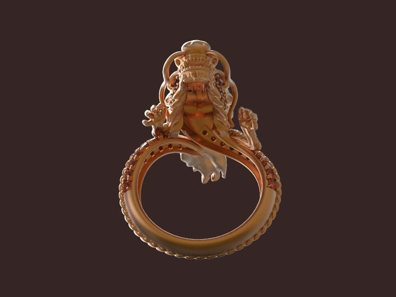 dragon-02 gold dragon head ring 3D print model_5