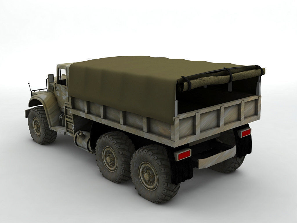Military Offroad Truck Kraz 255b 3D model_1