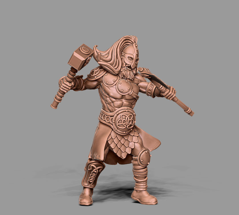 Viking bundle - 5 miniatures - 35mm scale 3D print model_56