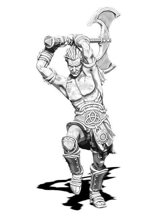 Viking bundle - 5 miniatures - 35mm scale 3D print model_4