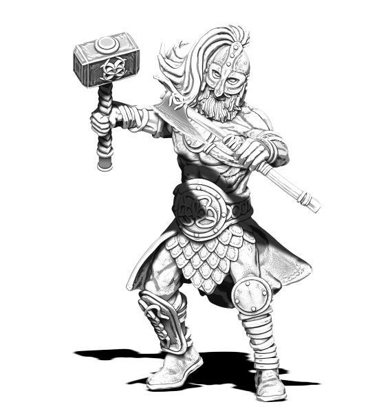 Viking bundle - 5 miniatures - 35mm scale 3D print model_1
