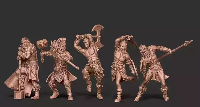 Viking bundle - 5 miniatures - 35mm scale