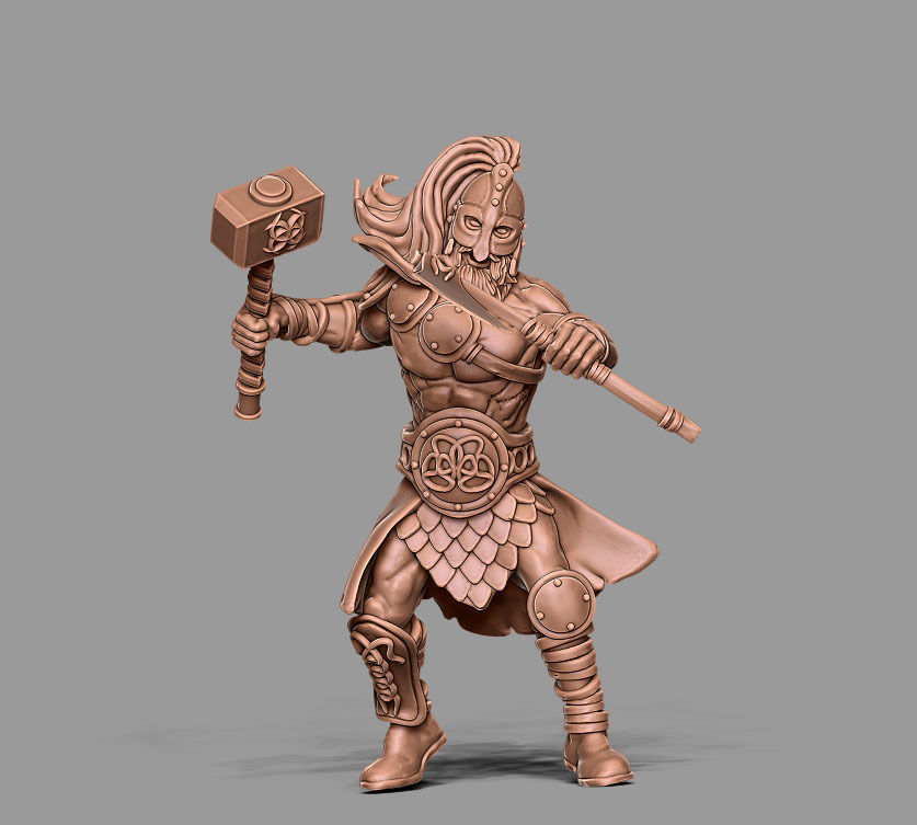 Viking bundle - 5 miniatures - 35mm scale 3D print model_58