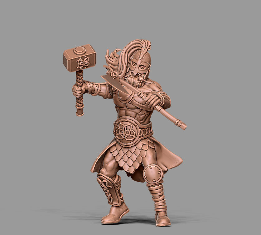 Viking bundle - 5 miniatures - 35mm scale 3D print model_57