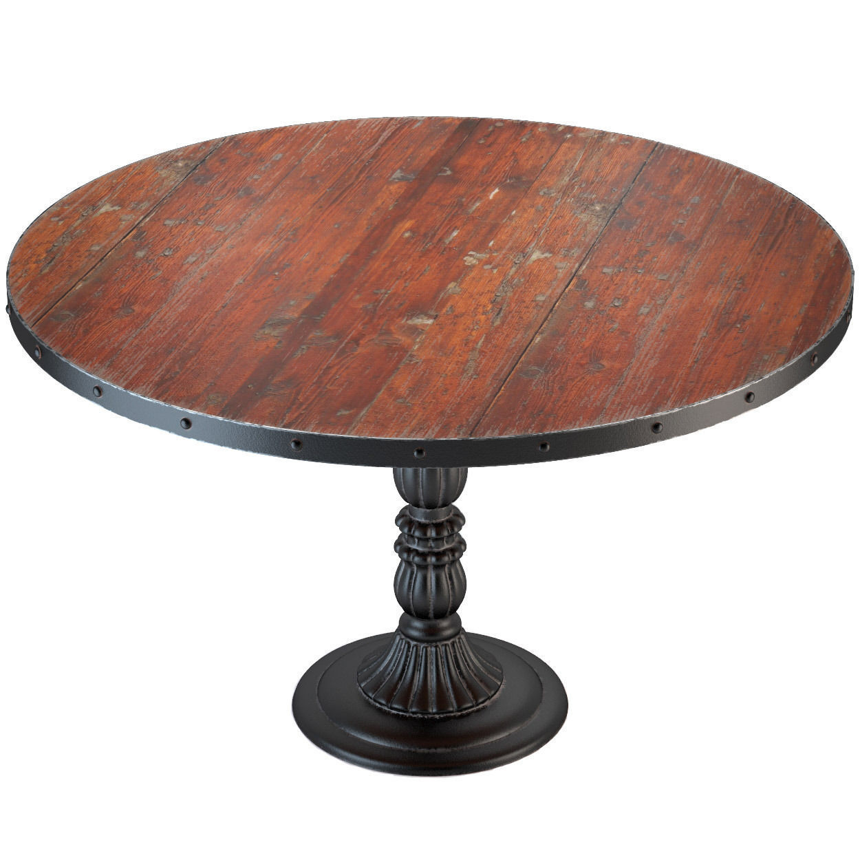 French Soda Fountain Distressed Wood Kitchen Table 3D model_3