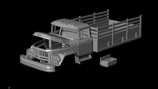 Zil 131 truck  Printable Body Car Low Poly 3D print 3D print model