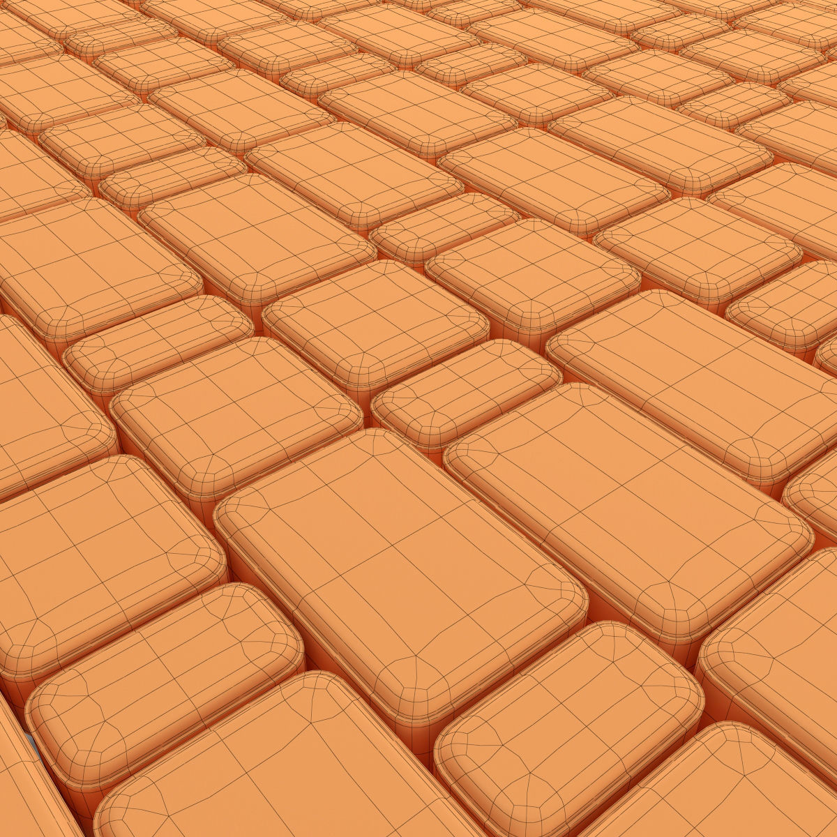 Paving stone red and gray 3D model_6