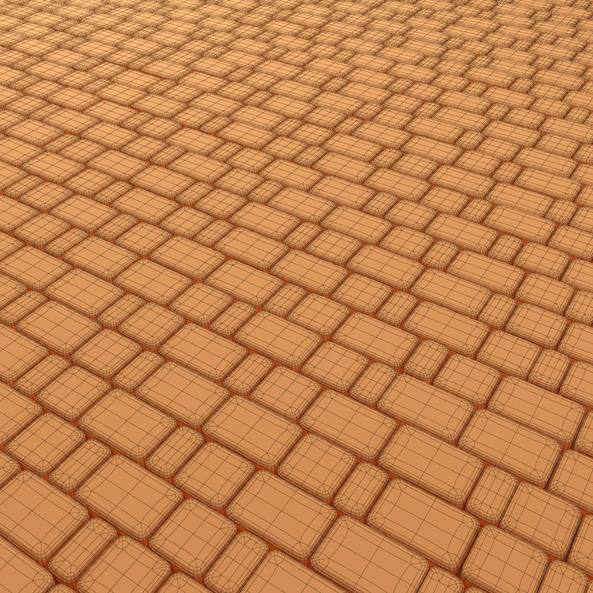 Paving stone red and gray 3D model_5