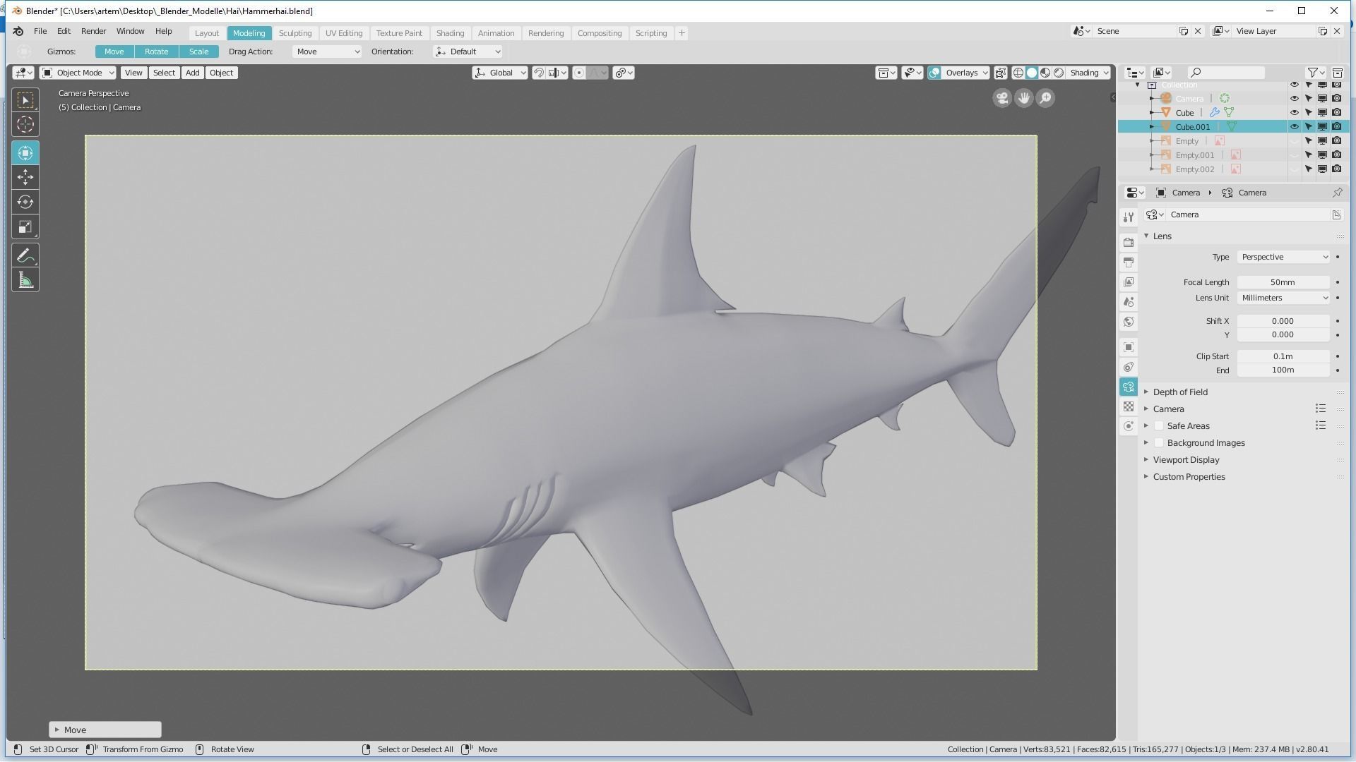 Hammerhead Shark 3D model_4
