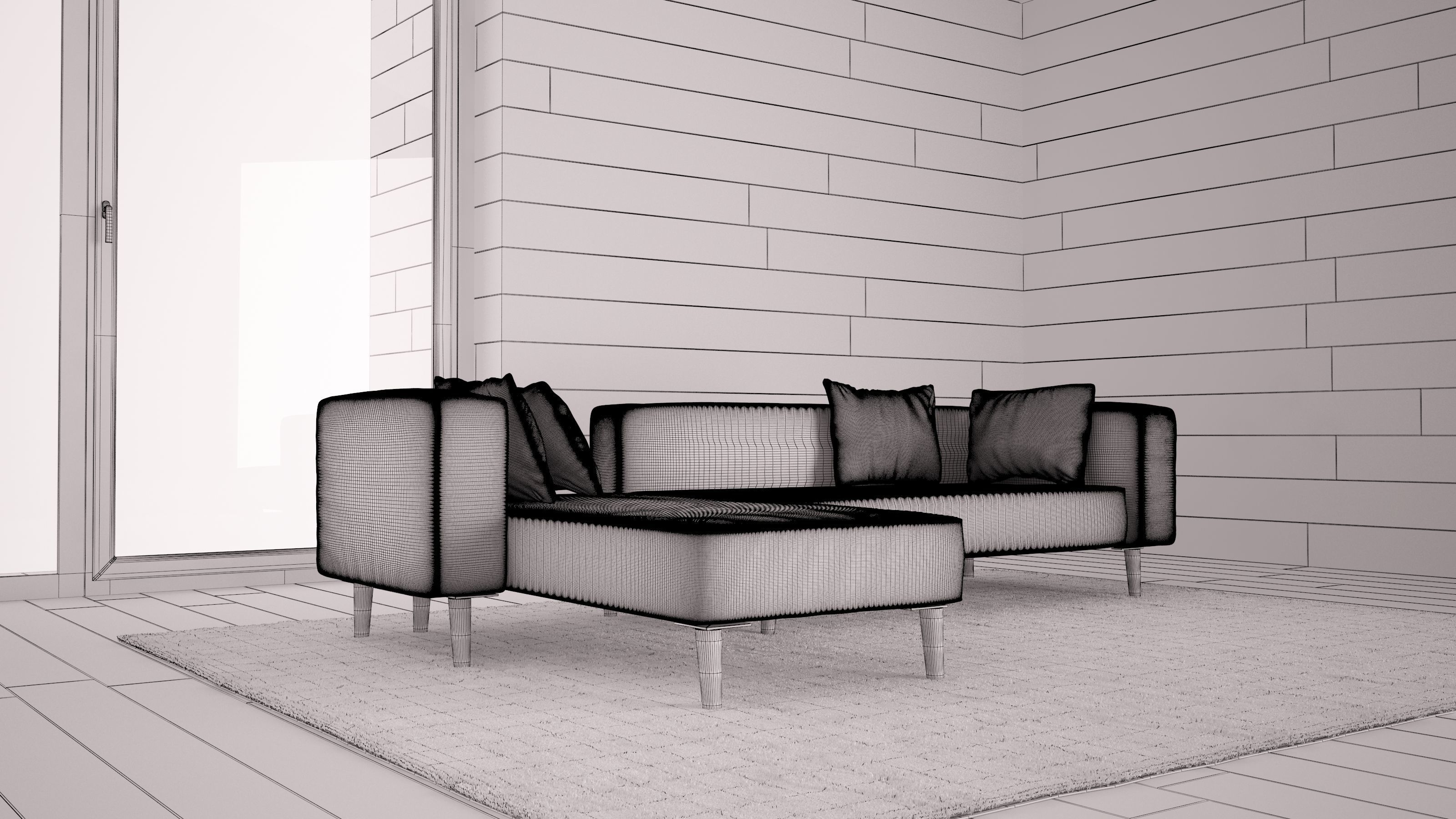 Sofa set - Interior Furniture 01 3D model_9
