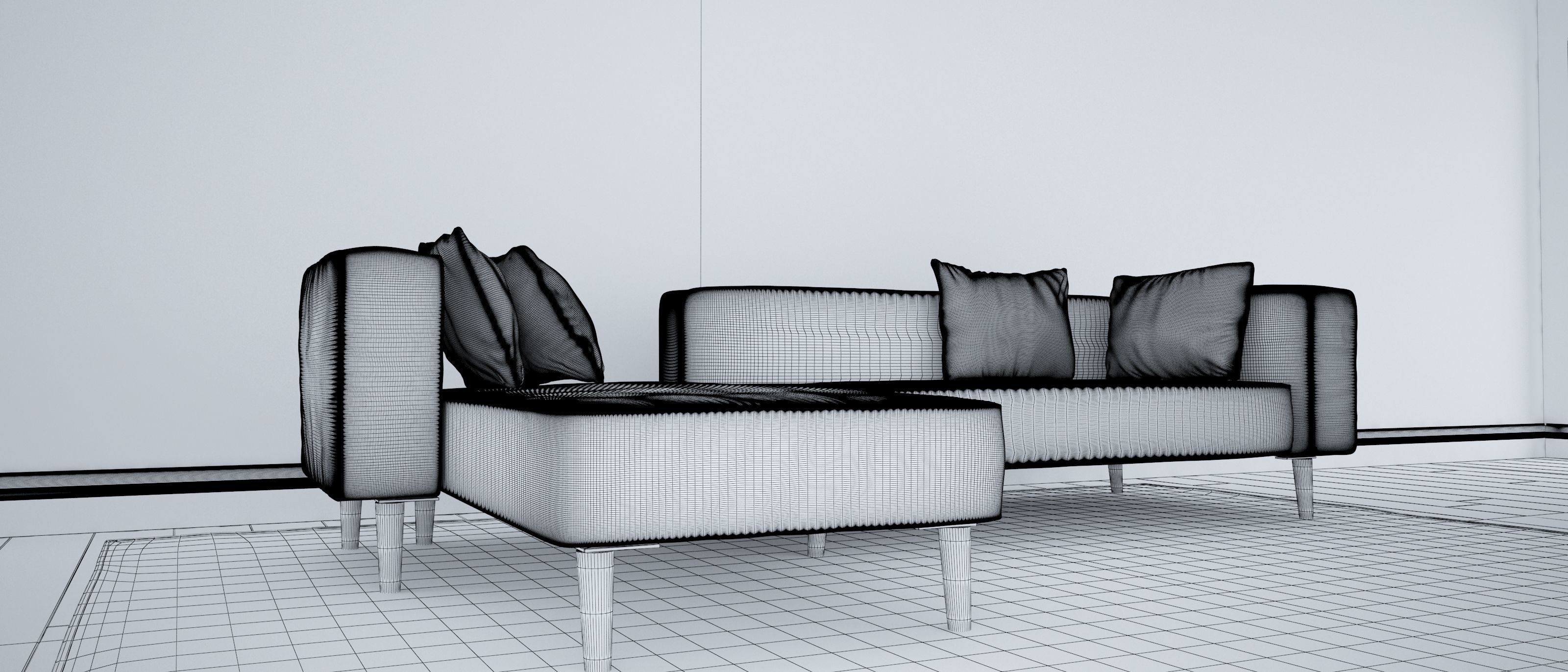 Sofa set - Interior Furniture 01 3D model_3