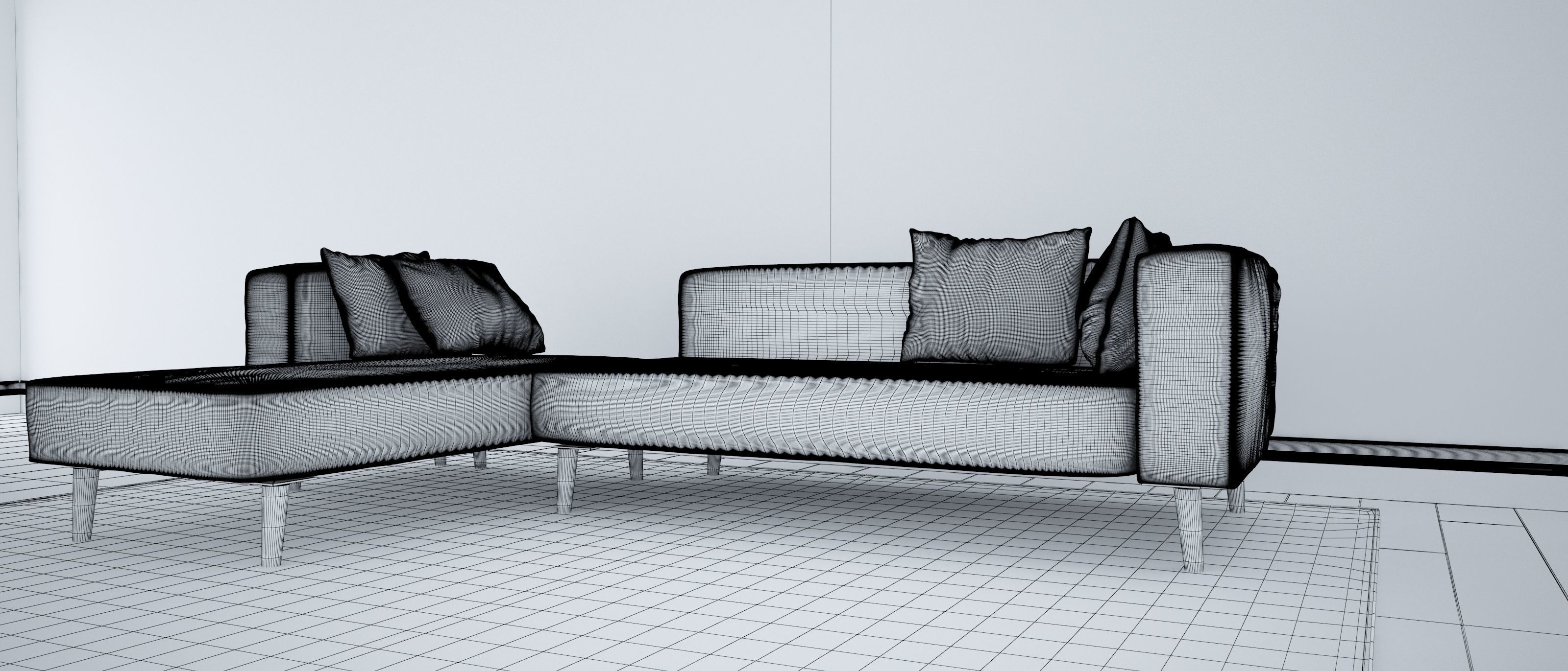 Sofa set - Interior Furniture 01 3D model_5