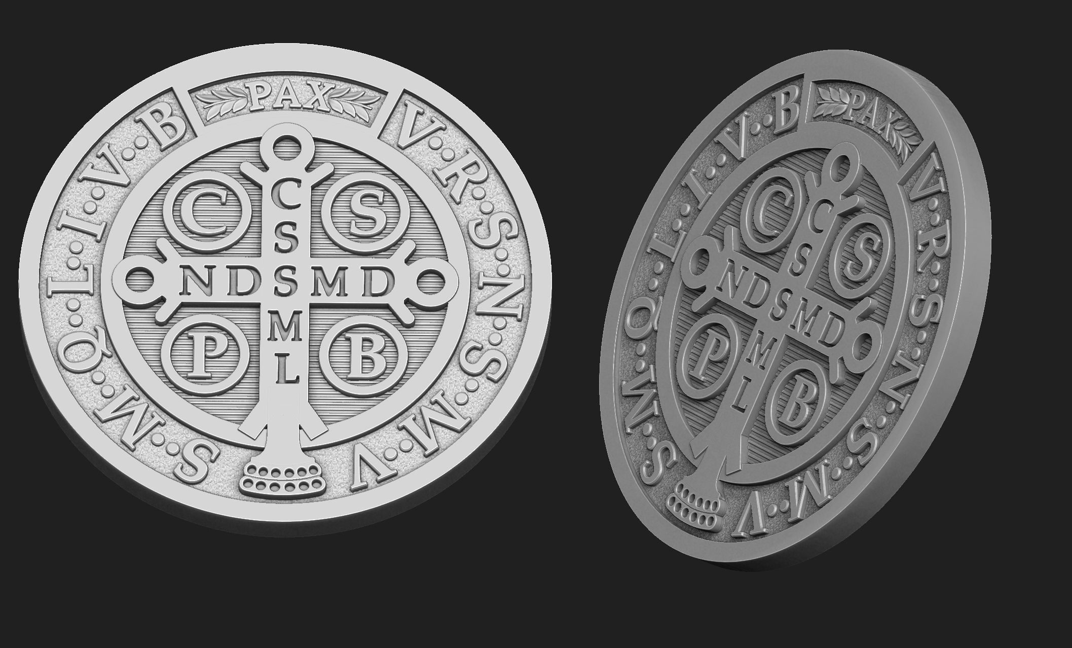 Saint Benedict Medal 3D print model_4