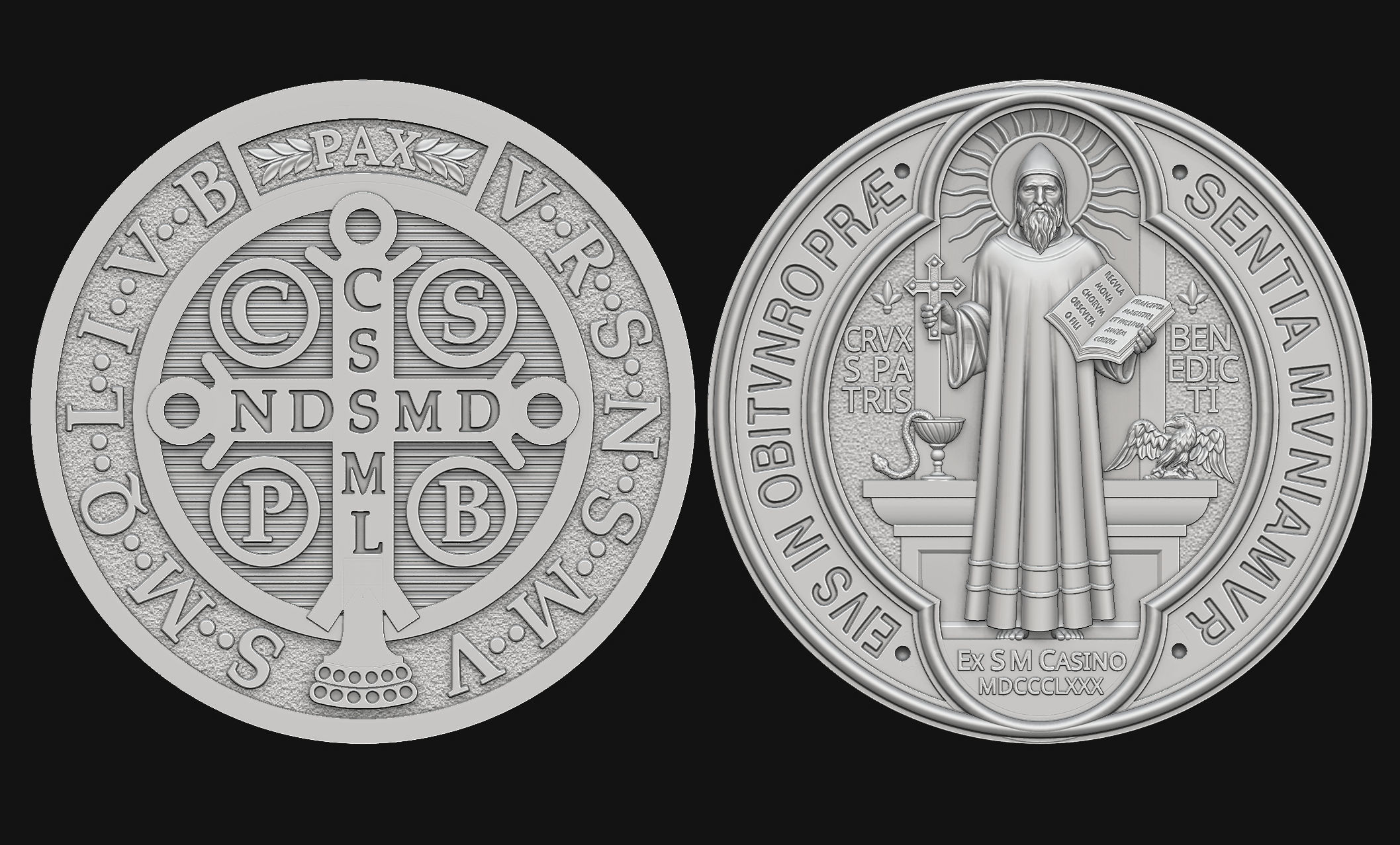 Saint Benedict Medal 3D print model_0
