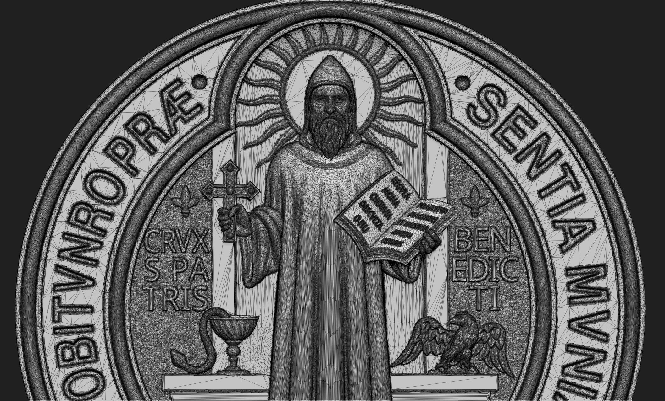 Saint Benedict Medal 3D print model_5