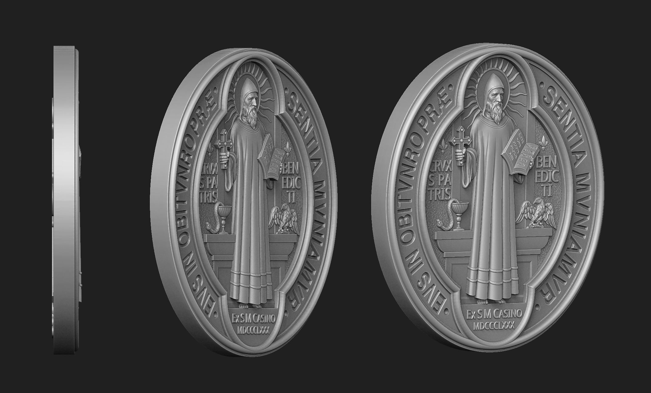 Saint Benedict Medal 3D print model_1