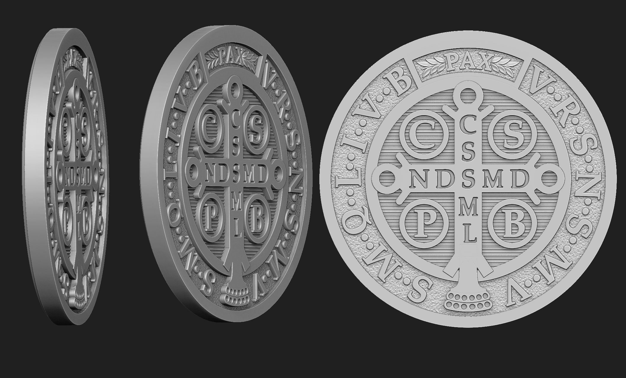 Saint Benedict Medal 3D print model_2