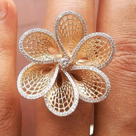 flower ring 3D print model_5