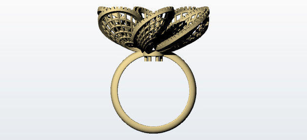 flower ring 3D print model_2