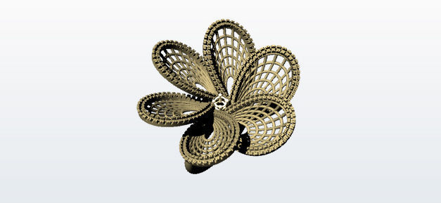 flower ring 3D print model_1