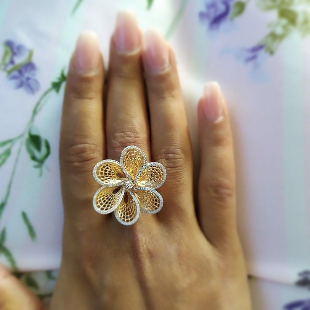 flower ring 3D print model_6