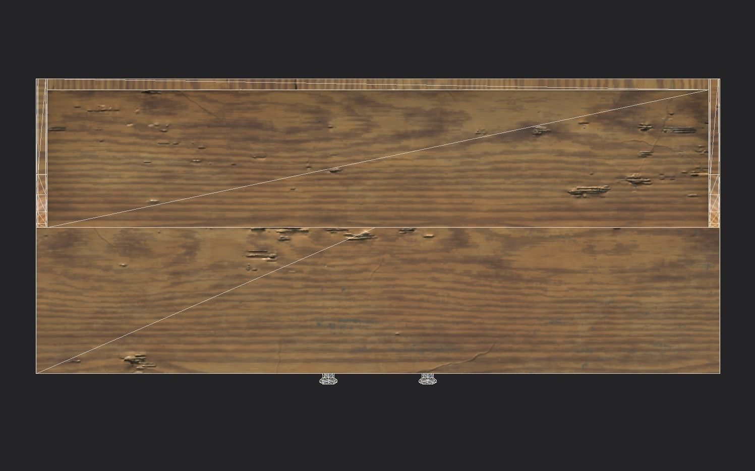 Old Wooden Cabinet Low-poly 3D model_16