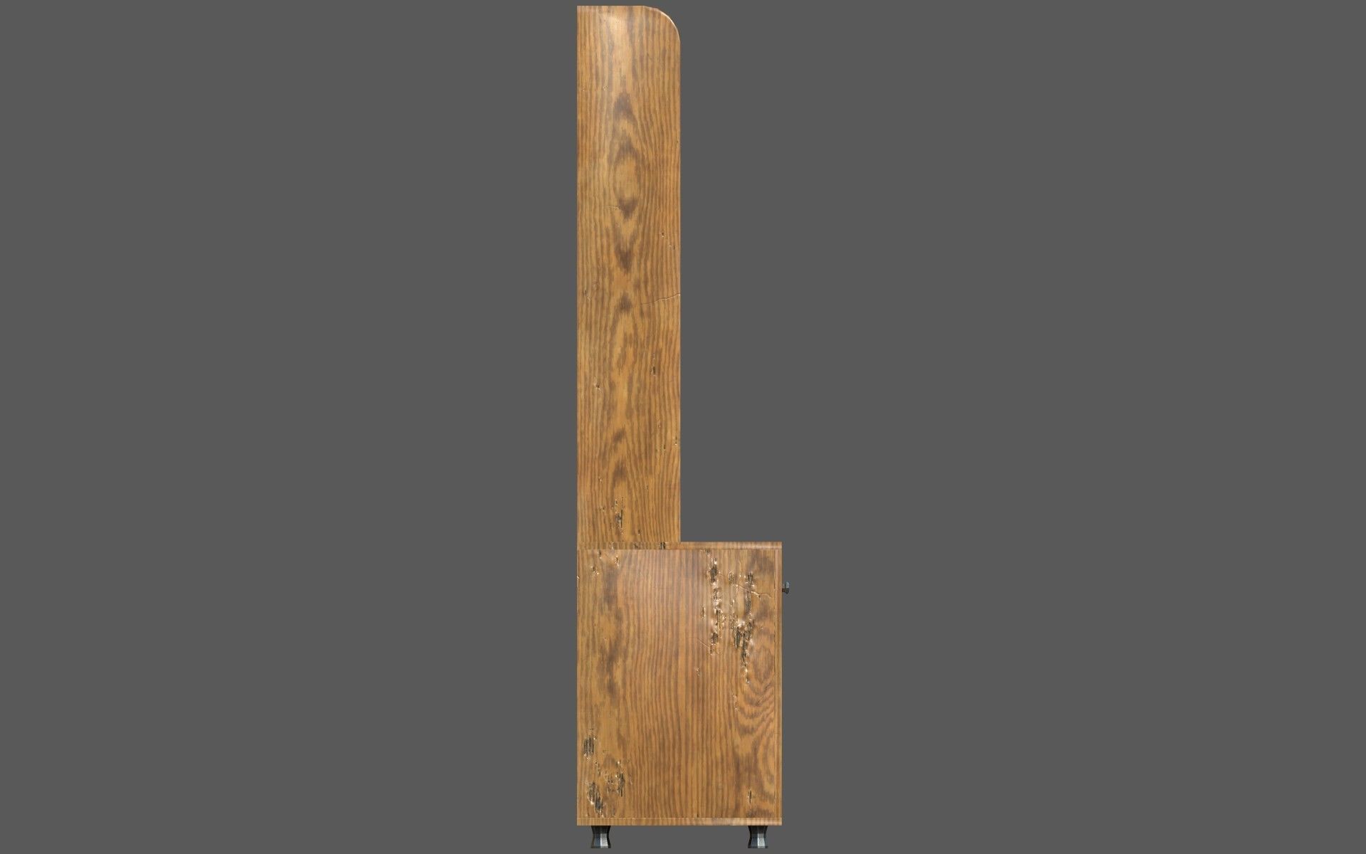 Old Wooden Cabinet Low-poly 3D model_4