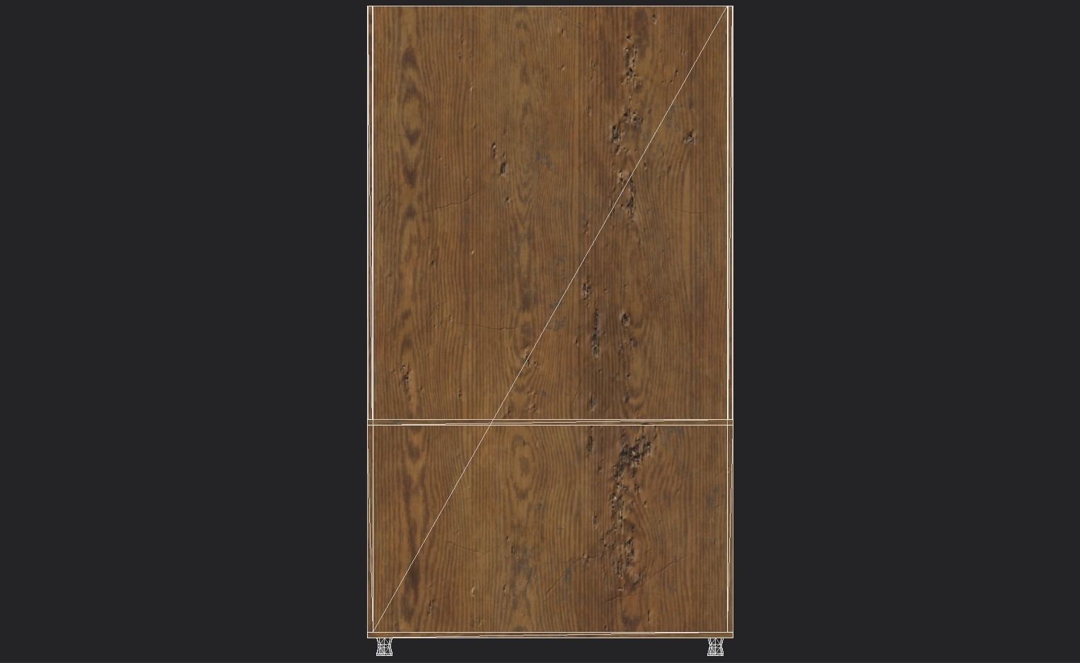 Old Wooden Cabinet Low-poly 3D model_12