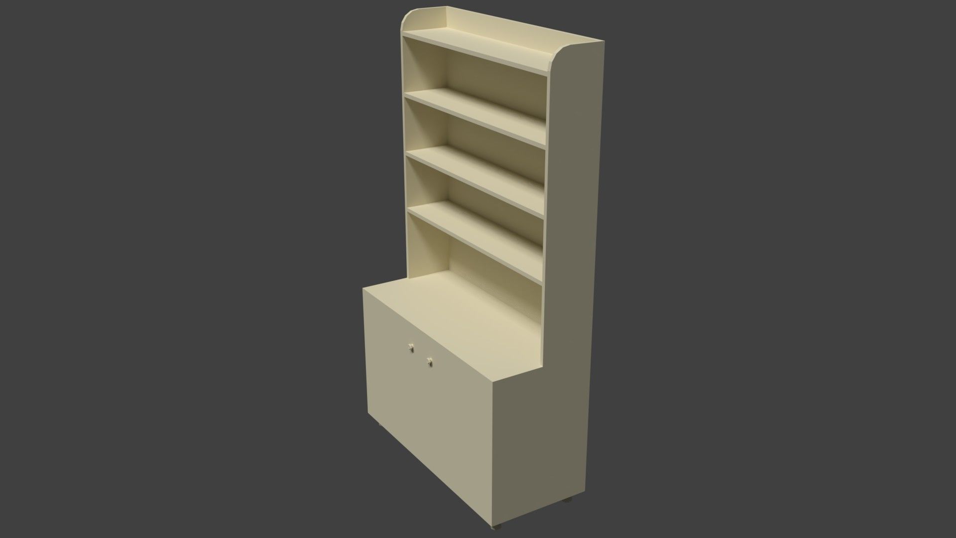 Old Wooden Cabinet Low-poly 3D model_21