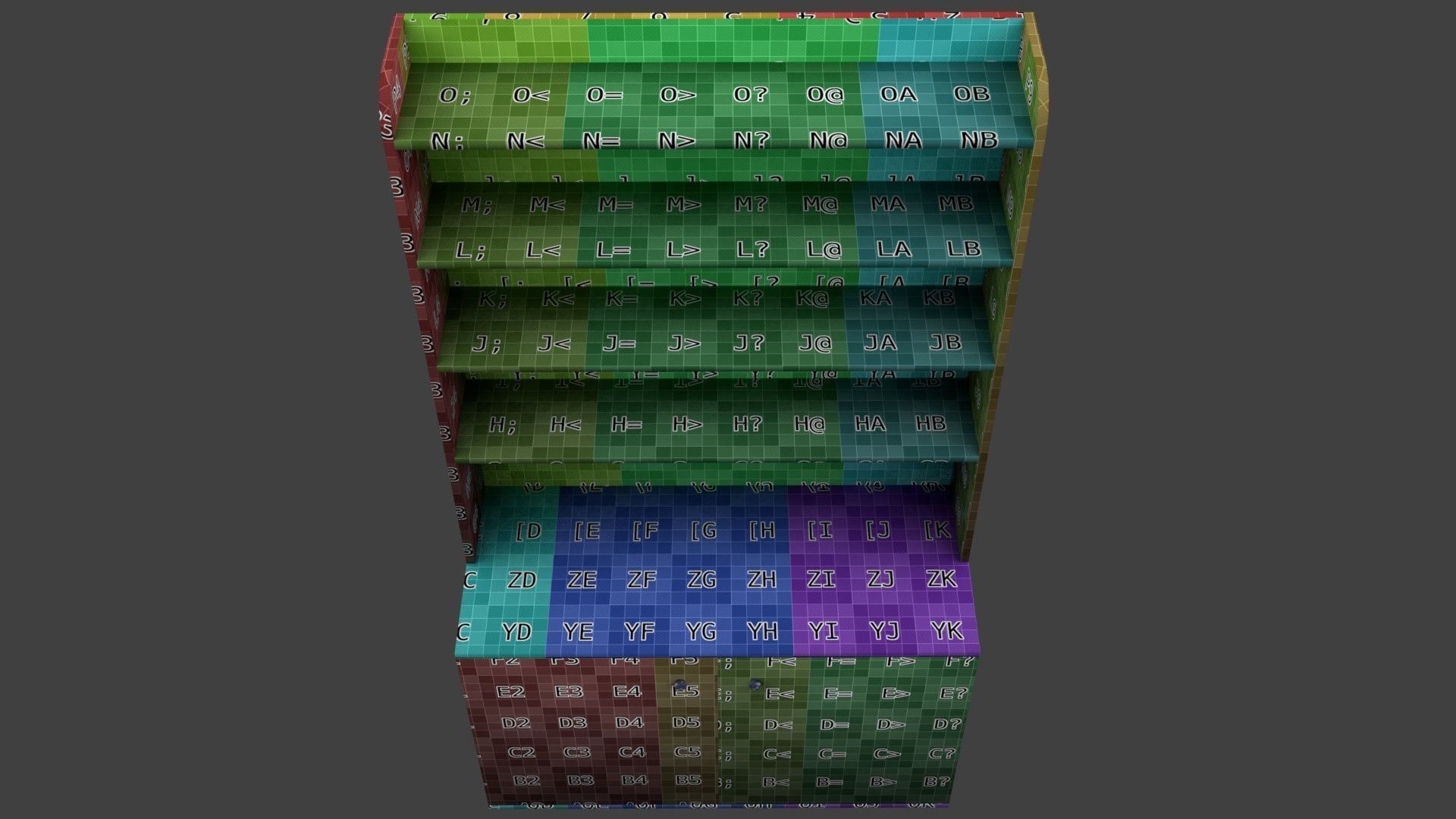 Old Wooden Cabinet Low-poly 3D model_20