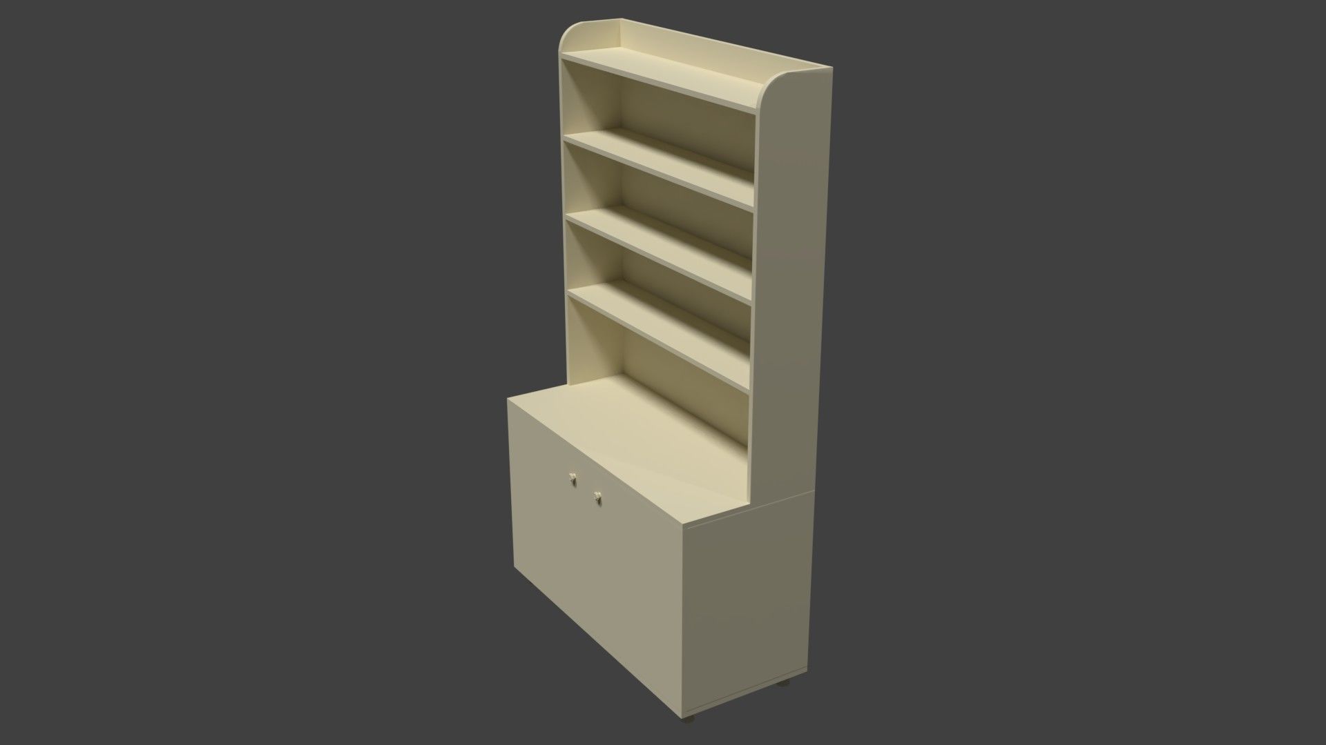 Old Wooden Cabinet Low-poly 3D model_22